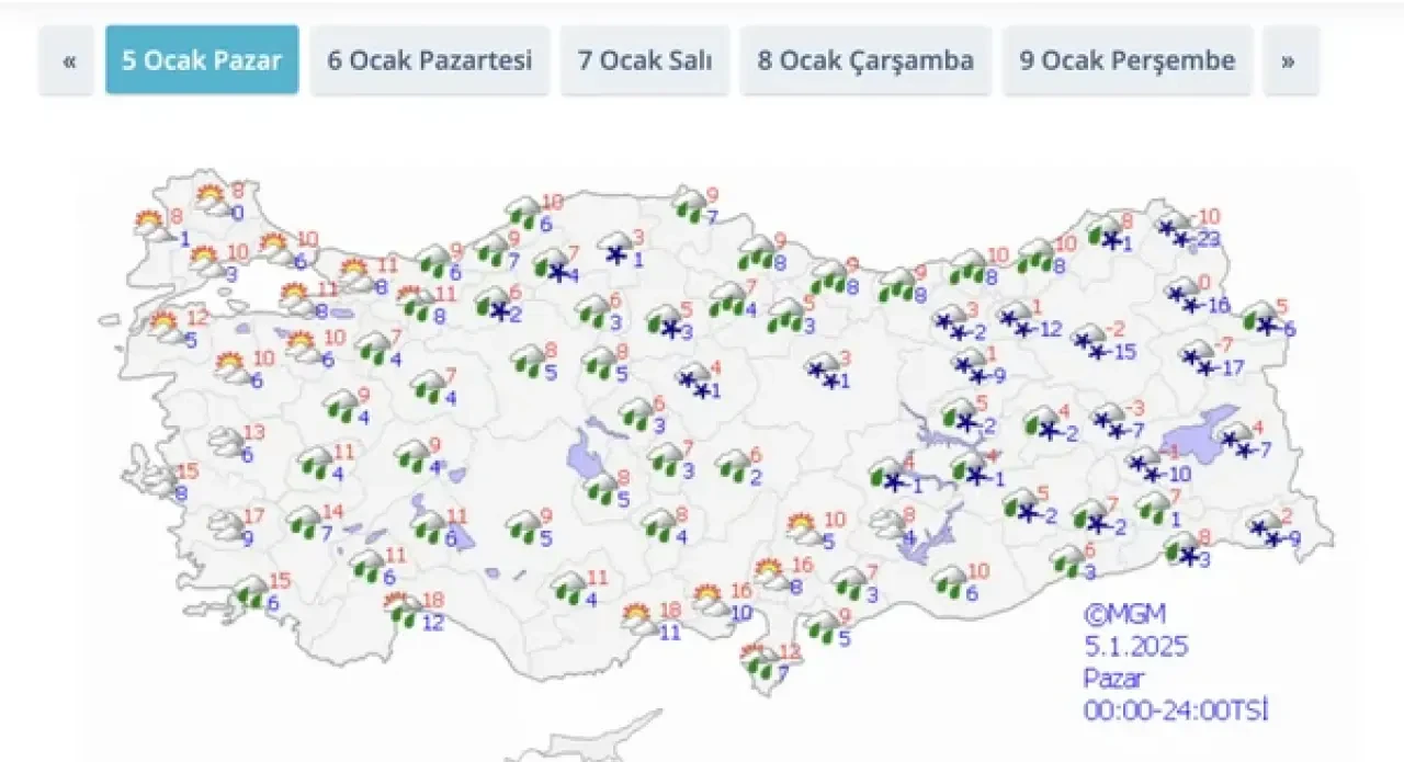 Kar ve sağanak geliyor! Meteoroloji birçok il için alarm verdi 14