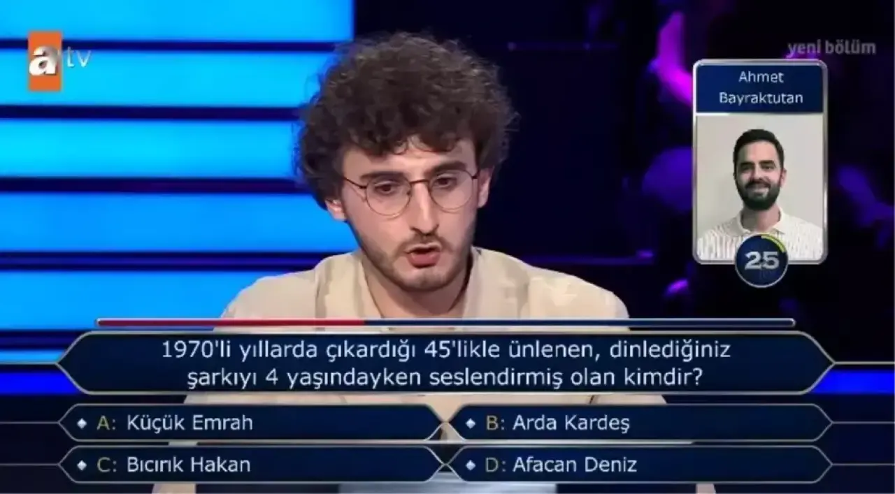 Kim Milyoner Olmak İster 1970'li Yılların 45'liği Sorusu – Şarkıyı 4 Yaşında Seslendiren Kim?