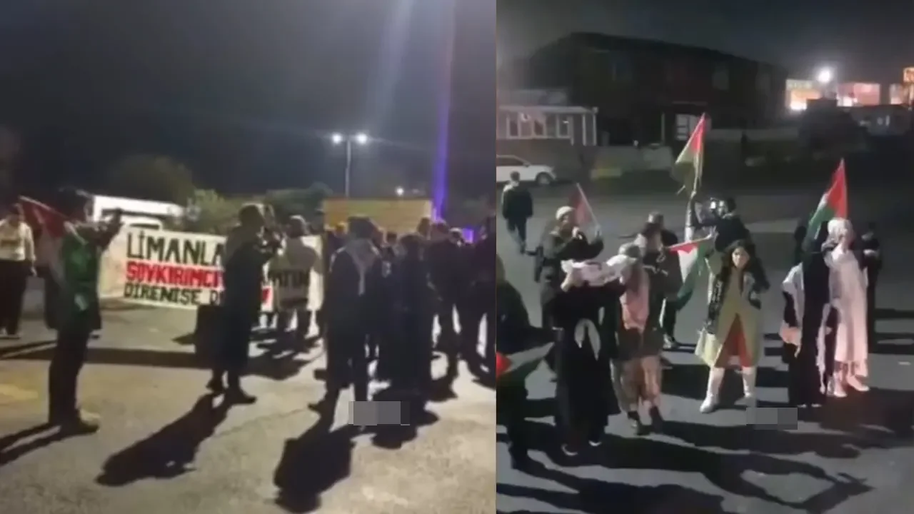 Limanlarda İsrail protestosu: Görevliler ile eylemciler arasında gerilim yaşandı