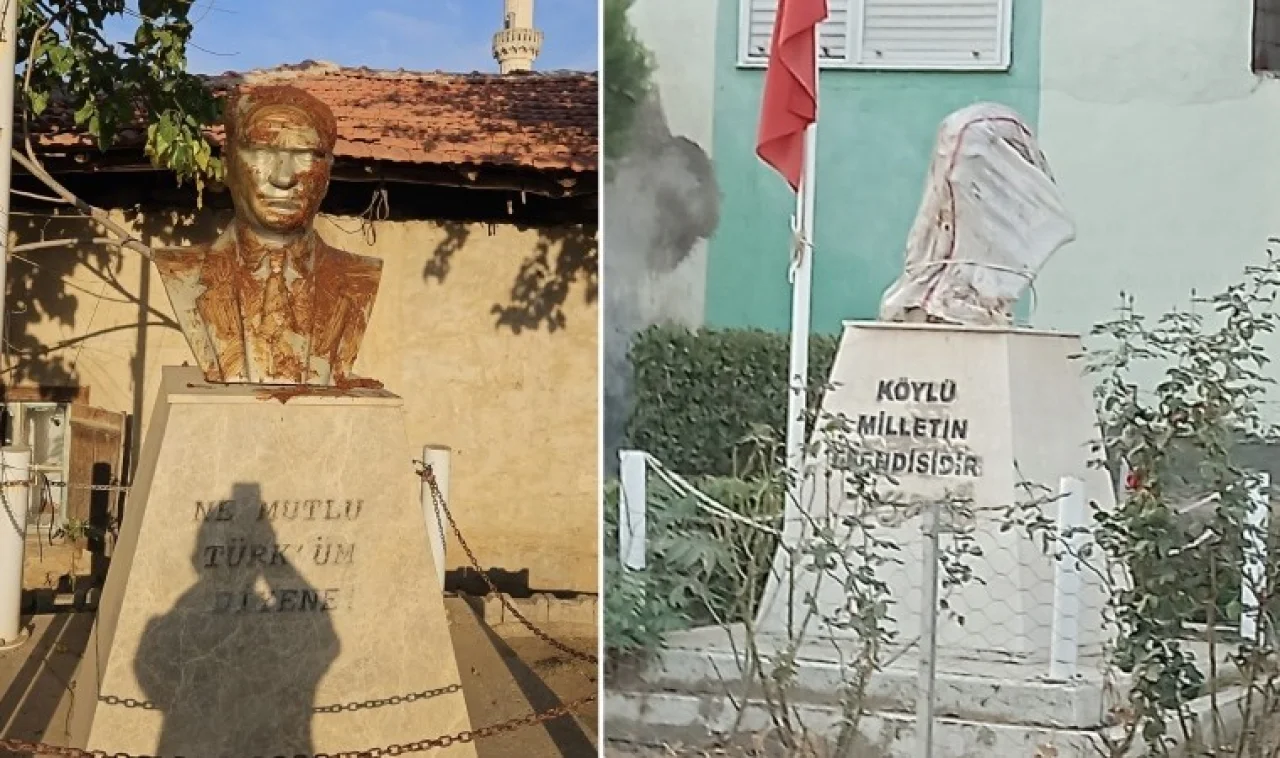 10 Kasım’da İzmir Kiraz’da Atatürk büstlerine saldırı!