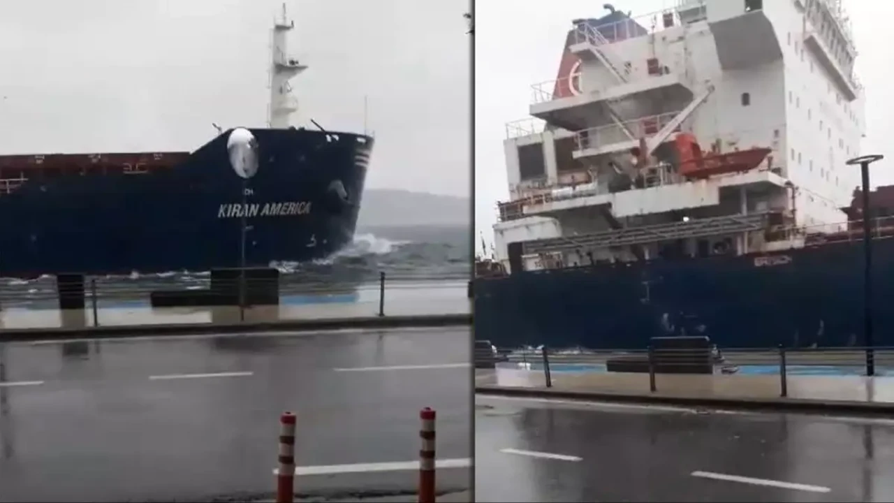 İstanbul Boğazı'nda tehlikeli anlar: Beykoz'da gemi, kıyıya çarpmaktan son anda kurtuldu