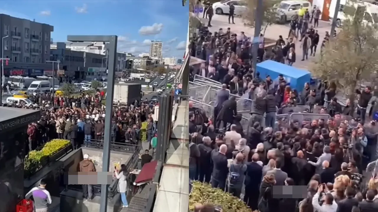 Esenyurt'ta gerilim sürüyor: Belediye binası önünde toplanan gruba polis müdahale ediyor