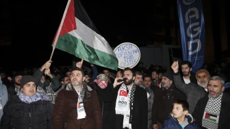 İstanbul'da İsrail Başkonsolosluğu önünde protesto