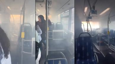 Metrobüste korku dolu anlar: Alevler bir anda yükseldi!