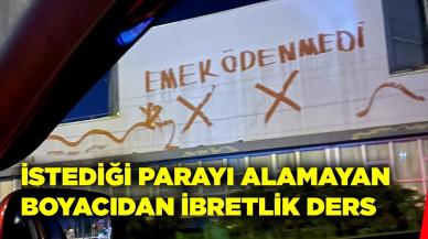 Boyacı emeğinin karşılığını alamayınca duvara "emek ödenmedi" yazdı