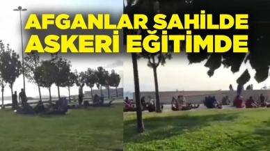 Afganlar sahilde askeri eğitim yaptı!