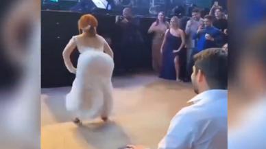 Gelinle damadın ilk dansı olay yarattı! Karşılıklı twerk yaptılar…