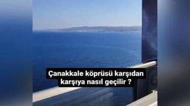 Çanakkale Köprüsü'nün iç kısmından yolun karşısına geçti