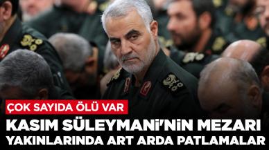 Kasım Süleymani'nin mezarı yakınlarında art arda patlamalar: Çok sayıda ölü var