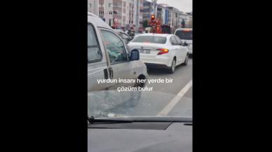 Dikiz aynası kırılınca bulduğu çözüm olay oldu