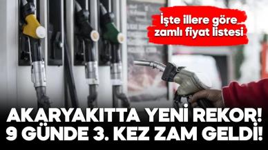 Motorine 9 günde 3. zam! İşte yeni fiyat listesi…