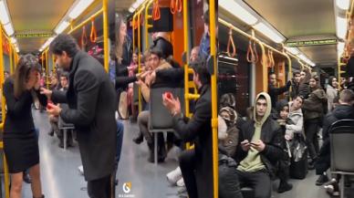 Metroda evlilik teklifi alan genç kadın hayalleri yıkılınca hıçkıra hıçkıra ağladı