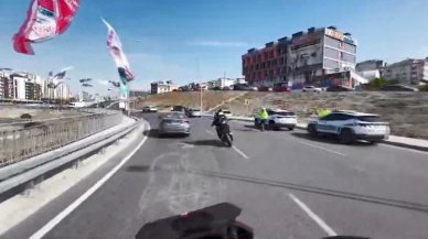 Motosikletli ile polis arasında film gibi kovalamaca