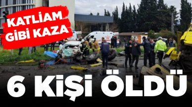 Katliam gibi kaza! TIR otomobile çarptı: 6 kişi hayatını kaybetti