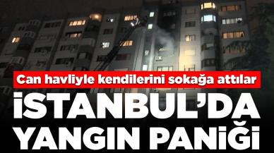 İstanbul'da binada yangın paniği: Apartman sakinleri kendini sokağa attı