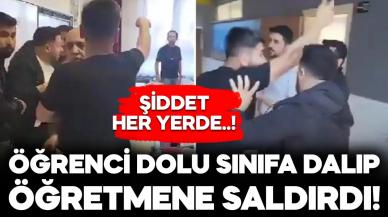 Veli, öğrencilerin gözü önünde sınıfa dalıp öğretmene saldırdı!