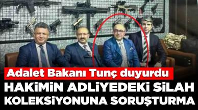 Adalet Bakanı Tunç duyurdu: Hakimin adliyedeki silah koleksiyonuna soruşturma