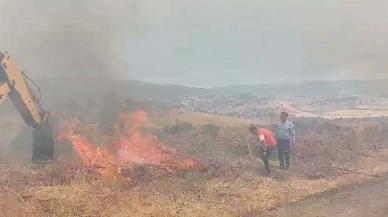 Ot yangını ormana sıçradı: Havadan ve karadan müdahale edildi