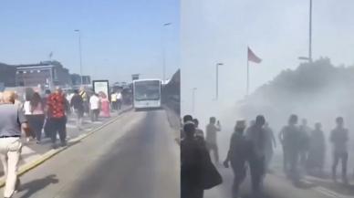 Bahçelievler'de metrobüs yangını! Vatandaşlar yangından zor kurtuldu