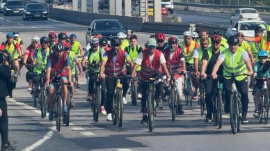 15 Temmuz Şehitler Köprüsü'nde "15 Temmuz'dan Gazze'ye Özgürlük İçin Pedal Çevir" etkinliği düzenlendi