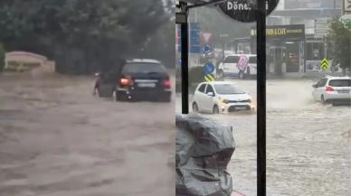 Sağanak yağış nedeniyle Tuzla'da yollar sular altında kaldı