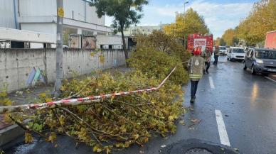 Avcılar’da fırtına çıktı, binanın çatısı yola uçtu