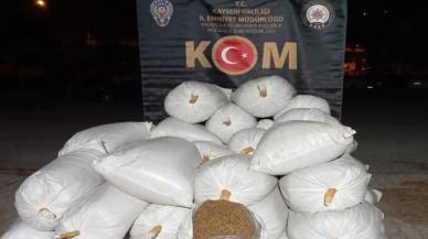 Kayseri'de 1 ton 760 kilo kaçak tütün ele geçirildi