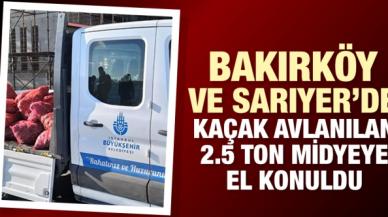 Sarıyer ve Bakırköy'de kaçak avlanan 2 buçuk ton midyeye el konuldu