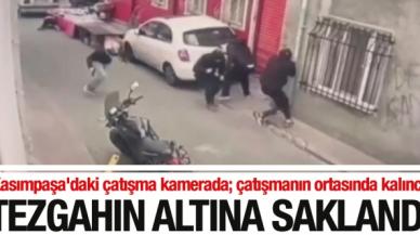 Kasımpaşa'da çatışma! Silahlar patlarken tezgahın altına saklandı