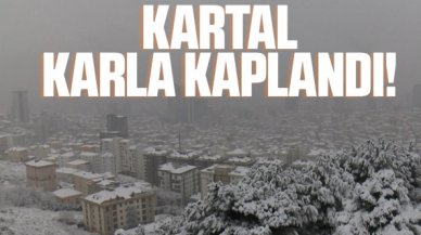 Kartal karla kaplandı