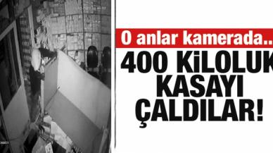 Gaziosmanpaşa'da dakikalar içinde 400 kilogramlık kasayı sürükleyek çaldılar