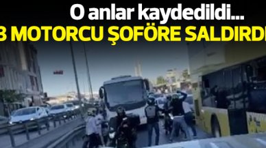 Bahçelievler'de motosikletlilerden servis şoförüne dayak