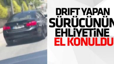 Çekmeköy'de drift yapan sürücünün ehliyetine el konuldu