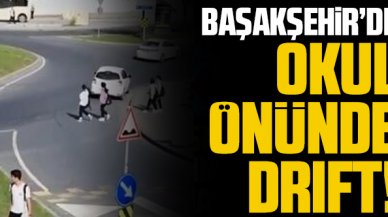 Başakşehir’de okul önünde drift