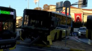 Küçükçekmece'de İETT otobüsü yoldan çıktı