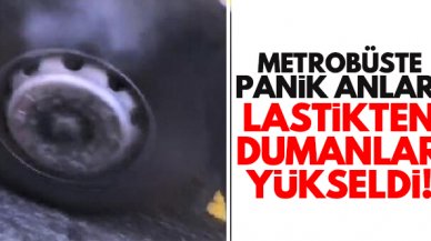 Avcılar'da metrobüsün lastiğinden dumanlar yükseldi! Panik anları...