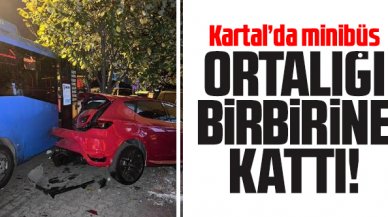 Kartal'da yolcu minibüsü ortalığı birbirine kattı: 1 yaralı