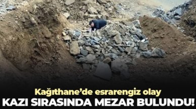 Kağıthane’de kepçeyle kazı çalışması yapılırken kafatası ve iskelet bulundu