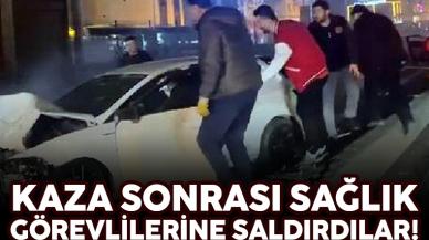 Avcılar'da kaza sonrası sağlık görevlilerine yumruklu ve koltuk değnekli saldırı