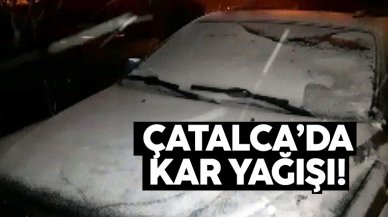 Çatalca'da erken saatlerde kar yağışı