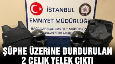 Bağcılar’da şüphe üzerine durdurulan otomobilden 2 çelik yelek çıktı