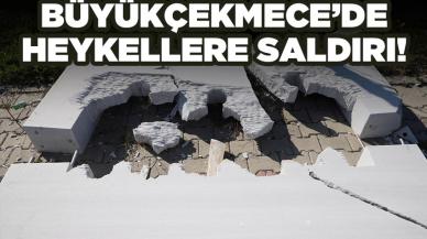 Büyükçekmece'de heykellere saldırı!