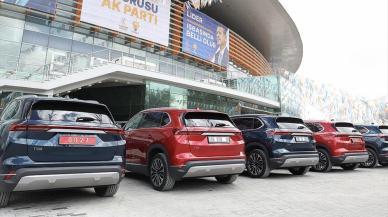 Kabine üyeleri, Ankara Spor Salonu'na Togg ile geldi