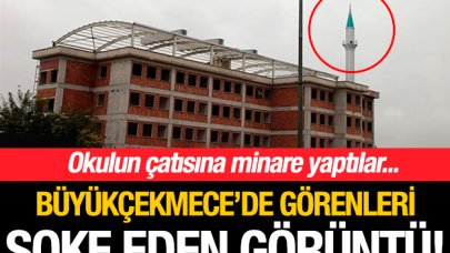 Okul mu cami mi? Eğitim binasına minare yaptılar