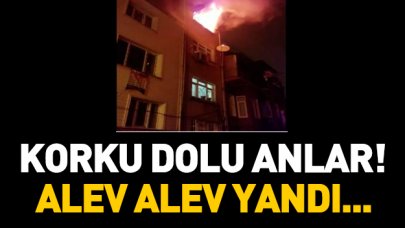 Fatih'te yangın! Daire alev alev yandı