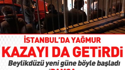 Beylikdüzü'nde yağmur kaza getirdi