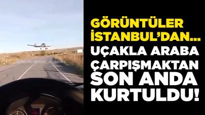 Uçakla araba çarpışmaktan son anda kurtuldu!