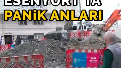 Esenyurt'ta iş makinesi doğal gaz borusunu patlattı