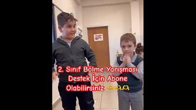 Sınıfta bölme yarışmasına katılan öğrencilerin heyecanlı anları viral oldu!