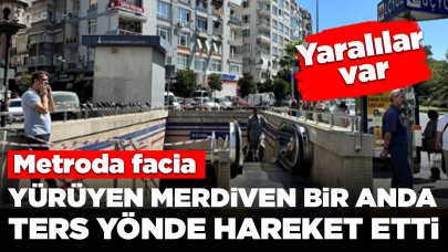 Metroda facia...Yürüyen merdiven bir anda ters yönde hareket etti: Yaralılar var